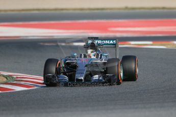 World © Octane Photographic Ltd. Mercedes AMG Petronas F1 W06 Hybrid – Lewis Hamilton. Friday 20th February 2015, F1 Winter testing, Circuit de Catalunya, Barcelona, Spain, Day 2. Digital Ref : 1188LB1D7385