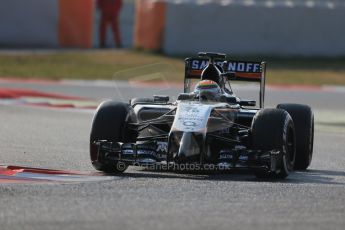 World © Octane Photographic Ltd. Sahara Force India VJM07 – Sergio Perez. Friday 20th February 2015, F1 Winter testing, Circuit de Catalunya, Barcelona, Spain, Day 2. Digital Ref : 1188LB1D7630