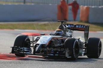 World © Octane Photographic Ltd. Sahara Force India VJM07 – Sergio Perez. Friday 20th February 2015, F1 Winter testing, Circuit de Catalunya, Barcelona, Spain, Day 2. Digital Ref : 1188LB1D7706