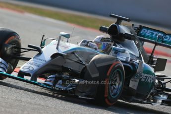 World © Octane Photographic Ltd. Mercedes AMG Petronas F1 W06 Hybrid – Lewis Hamilton. Friday 20th February 2015, F1 Winter testing, Circuit de Catalunya, Barcelona, Spain, Day 2. Digital Ref : 1188LB1D7723