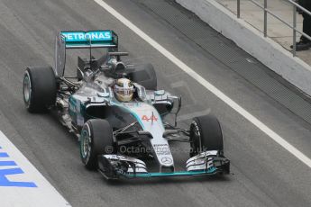 World © Octane Photographic Ltd. Mercedes AMG Petronas F1 W06 Hybrid – Lewis Hamilton. Saturday 21st February 2015, F1 Winter testing, Circuit de Barcelona Catalunya, Spain, Day 3. Digital Ref : 1190CB1L6876
