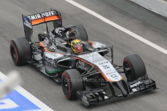 World © Octane Photographic Ltd. Sahara Force India VJM07 – Pascal Wehrlein. Saturday 21st February 2015, F1 Winter testing, Circuit de Barcelona Catalunya, Spain, Day 3. Digital Ref :1190CB1L7156
