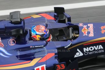 World © Octane Photographic Ltd. Scuderia Toro Rosso STR10 – Max Verstappen. Saturday 21st February 2015, F1 Winter testing, Circuit de Barcelona Catalunya, Spain, Day 3. Digital Ref: 1190CB1L7195