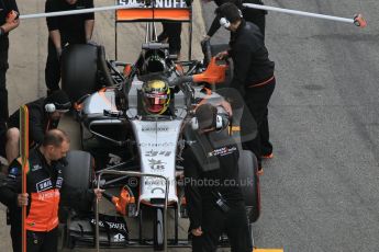 World © Octane Photographic Ltd. Sahara Force India VJM07 – Pascal Wehrlein. Saturday 21st February 2015, F1 Winter testing, Circuit de Barcelona Catalunya, Spain, Day 3. Digital Ref : 1190CB1L7255