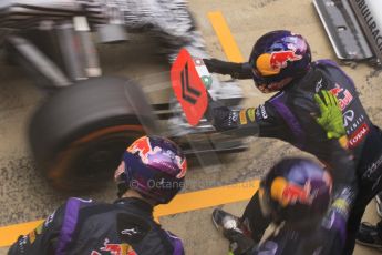 World © Octane Photographic Ltd. Infiniti Red Bull Racing RB11 – Daniil Kvyat practice pitstop. Saturday 21st February 2015, F1 Winter testing, Circuit de Barcelona Catalunya, Spain, Day 3. Digital Ref : 1190CB1L7356