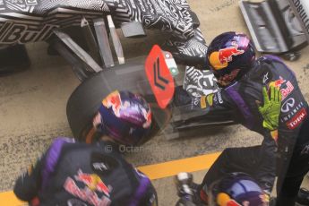 World © Octane Photographic Ltd. Infiniti Red Bull Racing RB11 – Daniil Kvyat practice pitstop. Saturday 21st February 2015, F1 Winter testing, Circuit de Barcelona Catalunya, Spain, Day 3. Digital Ref : 1190CB1L7359