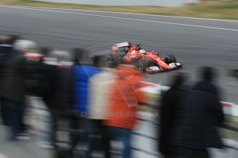 World © Octane Photographic Ltd. Scuderia Ferrari SF15-T– Sebastian Vettel. Saturday 21st February 2015, F1 Winter testing, Circuit de Barcelona Catalunya, Spain, Day 3. Digital Ref: 1190CB1L7477
