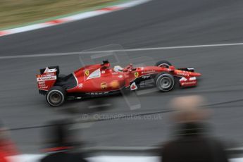 World © Octane Photographic Ltd. Scuderia Ferrari SF15-T– Sebastian Vettel. Saturday 21st February 2015, F1 Winter testing, Circuit de Barcelona Catalunya, Spain, Day 3. Digital Ref: 1190CB1L7484