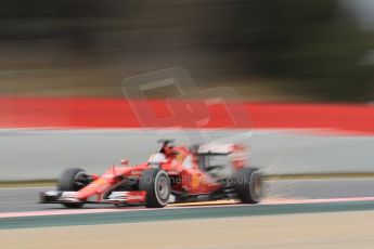 World © Octane Photographic Ltd. Scuderia Ferrari SF15-T– Sebastian Vettel. Saturday 21st February 2015, F1 Winter testing, Circuit de Barcelona Catalunya, Spain, Day 3. Digital Ref: 1190CB1L7766
