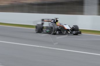 World © Octane Photographic Ltd. Sahara Force India VJM07 – Pascal Wehrlein. Saturday 21st February 2015, F1 Winter testing, Circuit de Barcelona Catalunya, Spain, Day 3. Digital Ref :1190CB1L7864