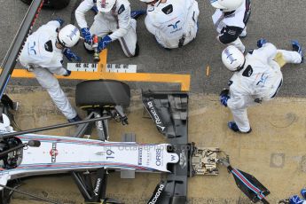 World © Octane Photographic Ltd. Williams Martini Racing FW37 – Felipe Massa practice pitstop. Saturday 21st February 2015, F1 Winter testing, Circuit de Barcelona Catalunya, Spain, Day 3. Digital Ref: 1190CB1L8106