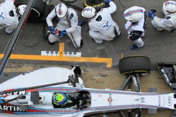 World © Octane Photographic Ltd. Williams Martini Racing FW37 – Felipe Massa practice pitstop. Saturday 21st February 2015, F1 Winter testing, Circuit de Barcelona Catalunya, Spain, Day 3. Digital Ref: 1190CB1L8115