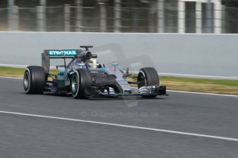World © Octane Photographic Ltd. Mercedes AMG Petronas F1 W06 Hybrid – Lewis Hamilton. Saturday 21st February 2015, F1 Winter testing, Circuit de Barcelona Catalunya, Spain, Day 3. Digital Ref : 1190CB1L8538