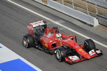 World © Octane Photographic Ltd. Scuderia Ferrari SF15-T– Sebastian Vettel. Saturday 21st February 2015, F1 Winter testing, Circuit de Barcelona Catalunya, Spain, Day 3. Digital Ref: 1190CB1L8584
