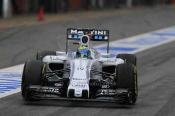 World © Octane Photographic Ltd. Williams Martini Racing FW37 – Felipe Massa. Saturday 21st February 2015, F1 Winter testing, Circuit de Catalunya, Barcelona, Spain, Day 3. Digital Ref: 1190LB1D7859