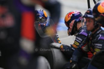 World © Octane Photographic Ltd. Infiniti Red Bull Racing RB11 – Daniil Kvyat - Pit crew. Saturday 21st February 2015, F1 Winter testing, Circuit de Catalunya, Barcelona, Spain, Day 3. Digital Ref : 1190LB1D8226
