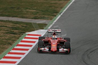 World © Octane Photographic Ltd. Scuderia Ferrari SF15-T– Sebastian Vettel. Saturday 21st February 2015, F1 Winter testing, Circuit de Catalunya, Barcelona, Spain, Day 3. Digital Ref: 1190LB1D8333