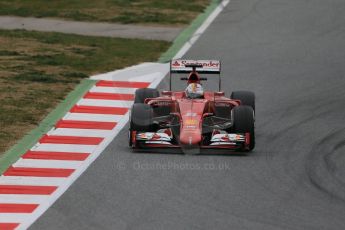 World © Octane Photographic Ltd. Scuderia Ferrari SF15-T– Sebastian Vettel. Saturday 21st February 2015, F1 Winter testing, Circuit de Catalunya, Barcelona, Spain, Day 3. Digital Ref: 1190LB1D8383