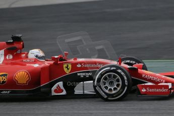 World © Octane Photographic Ltd. Scuderia Ferrari SF15-T– Sebastian Vettel. Saturday 21st February 2015, F1 Winter testing, Circuit de Catalunya, Barcelona, Spain, Day 3. Digital Ref: 1190LB1D8482
