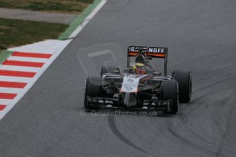 World © Octane Photographic Ltd. Sahara Force India VJM07 – Pascal Wehrlein. Saturday 21st February 2015, F1 Winter testing, Circuit de Catalunya, Barcelona, Spain, Day 3. Digital Ref : 1190LB1D8492