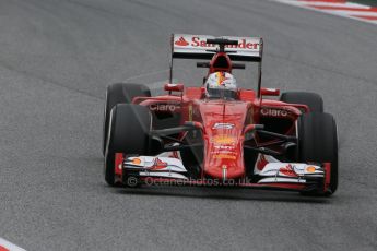 World © Octane Photographic Ltd. Scuderia Ferrari SF15-T– Sebastian Vettel. Saturday 21st February 2015, F1 Winter testing, Circuit de Catalunya, Barcelona, Spain, Day 3. Digital Ref: 1190LB1D8539