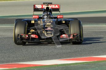 World © Octane Photographic Ltd. Lotus F1 Team E23 Hybrid – Romain Grosjean. Sunday 22nd February 2015, F1 Winter testing, Circuit de Barcelona Catalunya, Spain, Day 4. Digital Ref :1191CB1L8958