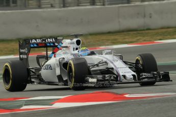World © Octane Photographic Ltd. Williams Martini Racing FW37 – Felipe Massa Thursday 26th February 2015, F1 Winter test #3, Circuit de Barcelona-Catalunya, Spain Test 2 Day 1. Digital Ref : 1192CB1L0226