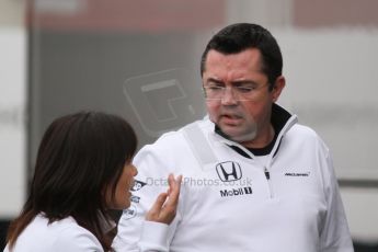 World © Octane Photographic Ltd. McLaren Honda - Eric Boullier. Thursday 26th February 2015, F1 Winter test #3, Circuit de Barcelona-Catalunya, Spain Test 2 Day 1. Digital Ref: 1192CB7L6491