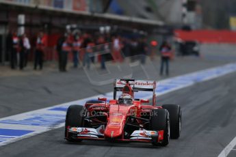 World © Octane Photographic Ltd. Scuderia Ferrari SF15-T– Kimi Raikkonen. Thursday 26th February 2015, F1 Winter test #3, Circuit de Barcelona-Catalunya, Spain Test 2 Day 1. Digital Ref : 1192LB1D0410