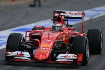 World © Octane Photographic Ltd. Scuderia Ferrari SF15-T– Kimi Raikkonen.  Thursday 26th February 2015, F1 Winter test #3, Circuit de Barcelona-Catalunya, Spain Test 2 Day 1. Digital Ref : 1192LB1D0417