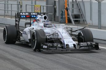 World © Octane Photographic Ltd. Williams Martini Racing FW37 – Valtteri Bottas. Saturday. Friday 27th February 2015, F1 Winter test #3, Circuit de Barcelona-Catalunya, Spain Test 2 Day 2. Digital Ref : 1193CB1L0989