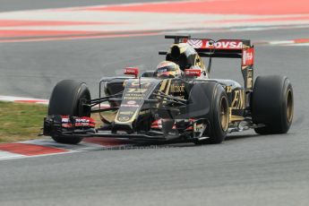 World © Octane Photographic Ltd. Lotus F1 Team E23 Hybrid – Pastor Maldonado. Friday 27th February 2015, F1 Winter test #3, Circuit de Barcelona-Catalunya, Spain Test 2 Day 2. Digital Ref : 1193CB1L1048