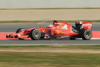 World © Octane Photographic Ltd. Scuderia Ferrari SF15-T– Sebastian Vettel. Friday 27th February 2015, F1 Winter test #3, Circuit de Barcelona-Catalunya, Spain Test 2 Day 2. Digital Ref : 1193CB1L1409