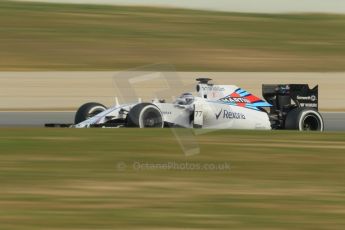 World © Octane Photographic Ltd. Williams Martini Racing FW37 – Valtteri Bottas. Saturday. Friday 27th February 2015, F1 Winter test #3, Circuit de Barcelona-Catalunya, Spain Test 2 Day 2. Digital Ref : 1193CB1L1440