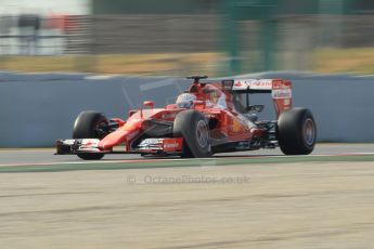 World © Octane Photographic Ltd. Scuderia Ferrari SF15-T– Sebastian Vettel. Friday 27th February 2015, F1 Winter test #3, Circuit de Barcelona-Catalunya, Spain Test 2 Day 2. Digital Ref : 1193CB1L1601