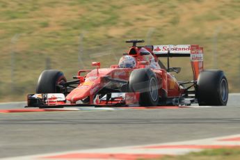 World © Octane Photographic Ltd. Scuderia Ferrari SF15-T– Sebastian Vettel. Friday 27th February 2015, F1 Winter test #3, Circuit de Barcelona-Catalunya, Spain Test 2 Day 2. Digital Ref : 1193CB1L1646