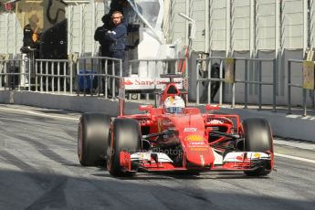 World © Octane Photographic Ltd. Scuderia Ferrari SF15-T– Sebastian Vettel. Friday 27th February 2015, F1 Winter test #3, Circuit de Barcelona-Catalunya, Spain Test 2 Day 2. Digital Ref : 1193CB1L1709