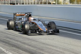 World © Octane Photographic Ltd. Sahara Force India VJM08 – Nico Hulkenberg. Friday 27th February 2015, F1 Winter test #3, Circuit de Barcelona-Catalunya, Spain Test 2 Day 2. Digital Ref: 1193CB1L1848