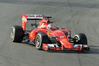 World © Octane Photographic Ltd. Scuderia Ferrari SF15-T– Sebastian Vettel. Friday 27th February 2015, F1 Winter test #3, Circuit de Barcelona-Catalunya, Spain Test 2 Day 2. Digital Ref : 1193CB1L1989