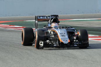 World © Octane Photographic Ltd. Sahara Force India VJM08 – Nico Hulkenberg. Friday 27th February 2015, F1 Winter test #3, Circuit de Barcelona-Catalunya, Spain Test 2 Day 2. Digital Ref: 1193CB1L2162