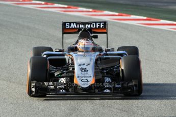 World © Octane Photographic Ltd. Sahara Force India VJM08 – Nico Hulkenberg. Friday 27th February 2015, F1 Winter test #3, Circuit de Barcelona-Catalunya, Spain Test 2 Day 2. Digital Ref: 1193CB1L2169