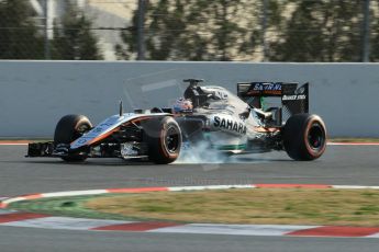 World © Octane Photographic Ltd. Sahara Force India VJM08 – Nico Hulkenberg. Friday 27th February 2015, F1 Winter test #3, Circuit de Barcelona-Catalunya, Spain Test 2 Day 2. Digital Ref: 1193CB1L2183