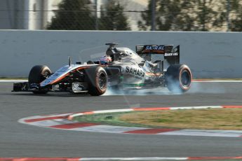 World © Octane Photographic Ltd. Sahara Force India VJM08 – Nico Hulkenberg. Friday 27th February 2015, F1 Winter test #3, Circuit de Barcelona-Catalunya, Spain Test 2 Day 2. Digital Ref: 1193CB1L2184