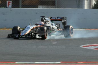 World © Octane Photographic Ltd. Sahara Force India VJM08 – Nico Hulkenberg. Friday 27th February 2015, F1 Winter test #3, Circuit de Barcelona-Catalunya, Spain Test 2 Day 2. Digital Ref: 1193CB1L2187