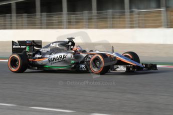 World © Octane Photographic Ltd. Sahara Force India VJM08 – Nico Hulkenberg. Friday 27th February 2015, F1 Winter test #3, Circuit de Barcelona-Catalunya, Spain Test 2 Day 2. Digital Ref: 1193CB7B1244