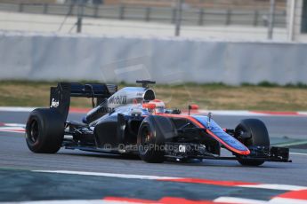 World © Octane Photographic Ltd. McLaren Honda MP4/30 – Jenson Button. Friday 27th February 2015, F1 Winter test #3, Circuit de Barcelona-Catalunya, Spain Test 2 Day 2. Digital Ref: 1193LB1D1264