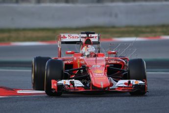 World © Octane Photographic Ltd. Scuderia Ferrari SF15-T– Sebastian Vettel. Friday 27th February 2015, F1 Winter test #3, Circuit de Barcelona-Catalunya, Spain Test 2 Day 2. Digital Ref : 1193LB1D1359