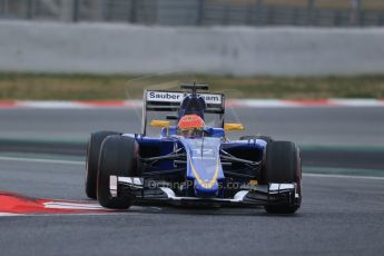 World © Octane Photographic Ltd. Sauber F1 Team C34-Ferrari – Felipe Nasr. Friday 27th February 2015, F1 Winter test #3, Circuit de Barcelona-Catalunya, Spain Test 2 Day 2. Digital Ref : 1193LB1D1415