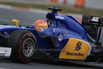 World © Octane Photographic Ltd. Sauber F1 Team C34-Ferrari – Felipe Nasr. Friday 27th February 2015, F1 Winter test #3, Circuit de Barcelona-Catalunya, Spain Test 2 Day 2. Digital Ref : 1193LB1D1450