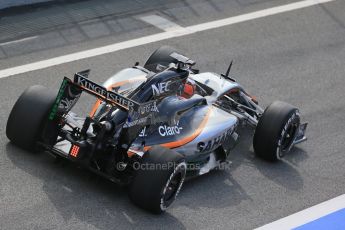 World © Octane Photographic Ltd. Sahara Force India VJM08 – Nico Hulkenberg. Friday 27th February 2015, F1 Winter test #3, Circuit de Barcelona-Catalunya, Spain Test 2 Day 2. Digital Ref: 1193LB1D1813